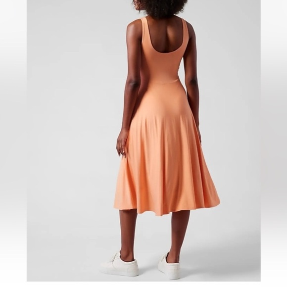 ATHLETA CACTUS PEACH SANTORINI MIDI DRESS Sz S distressed comfy - Picture 2 of 4